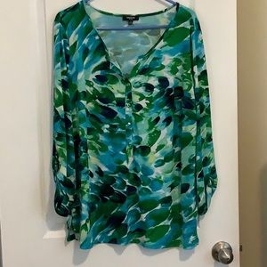 Blouse green blue
